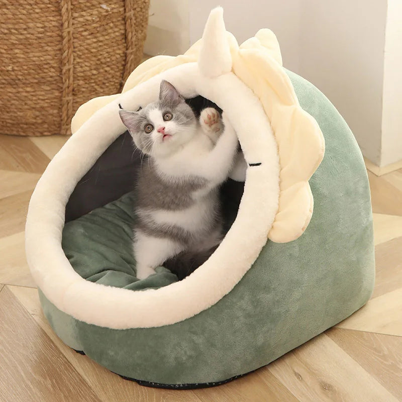 Cueva "Dulces Sueños" para Gatos – Diseño Orejitas con Juguete Integrado